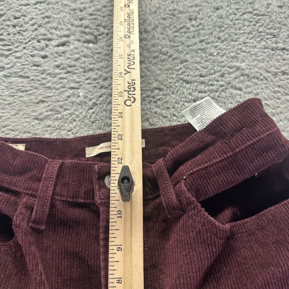 Levi's Ribcage Pant Women 28x33 Red Cotton Corduroy Chino Bootcut Preppy Stretch - Picture 3 of 12